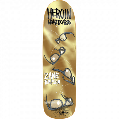 Heroin Timpson Glasses Gold Skateboard Deck