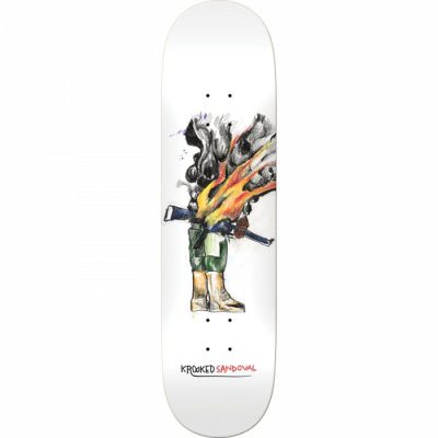 Krooked Sandoval At Ease White Skateboard Deck