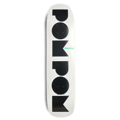 Pompom Logo Black & White Skateboard Deck